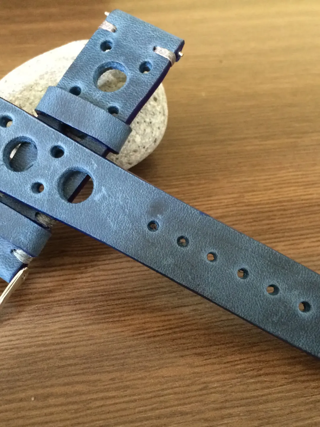 Leather watch band, Rally Watch band, Leather watch strap, distress blue watch band, Racing watch band, watch strap, 20mm lug, FREE SHIPPING