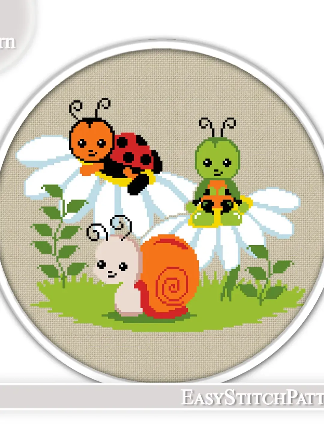 Little Insects cross stitch pattern. Nursery cross stitch. Baby cross stitch.