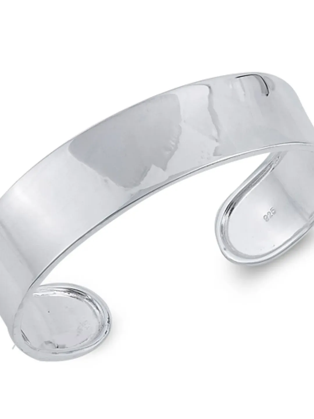 Sterling Silver Bangle Cuff Bracelet, Shiny Silver Bracelet, 925 Silver cuff bracelet for men or women, bangle cuff Birthday gift