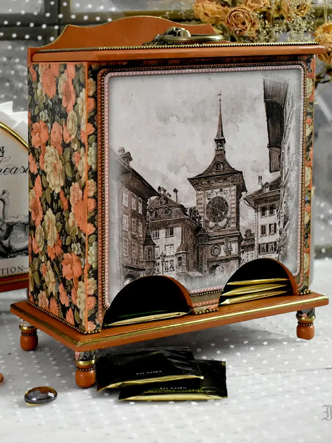 Double Terracotta2 Tea House for Storing Disposable Tea Bags