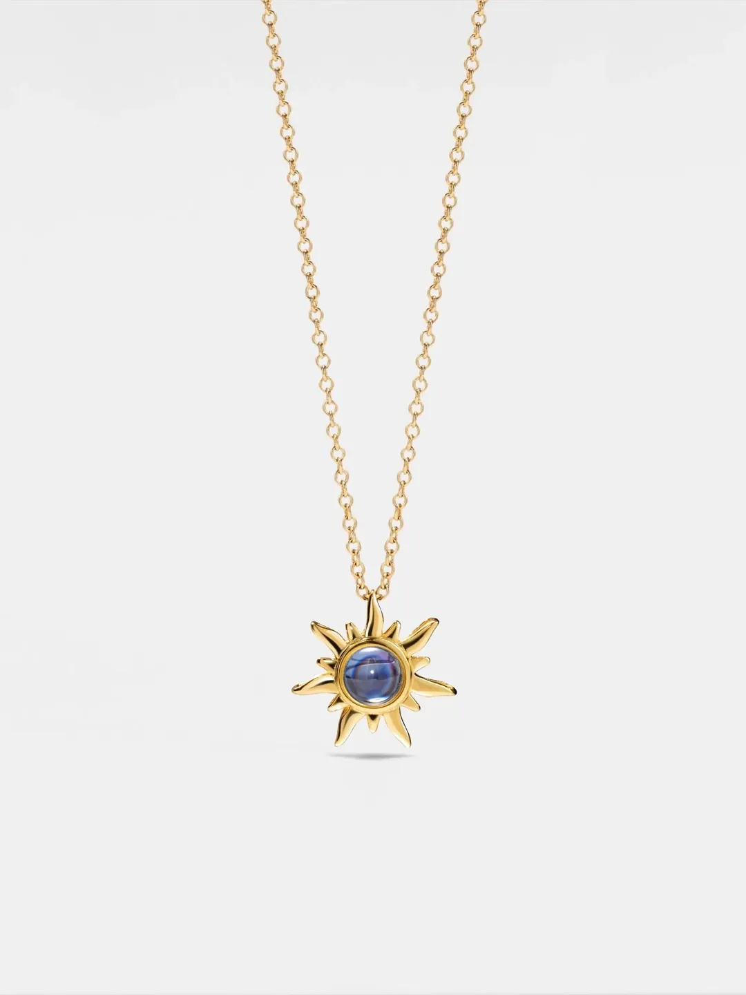 PERIMADE Sun Photo Projection Necklace • Personalized Picture Inside Pendant • Minimalist Pet Memorial Jewelry • Trendy Best Friend Gift