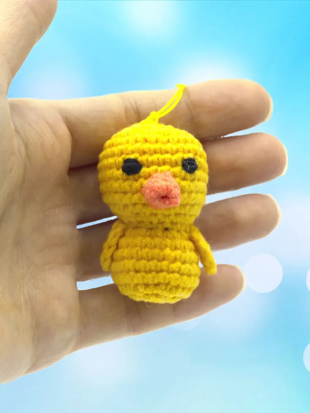 Chicken keychain, tiny chicken cute bag charm, kawaii keychain backpack pendant, easter gift idea for children, animal