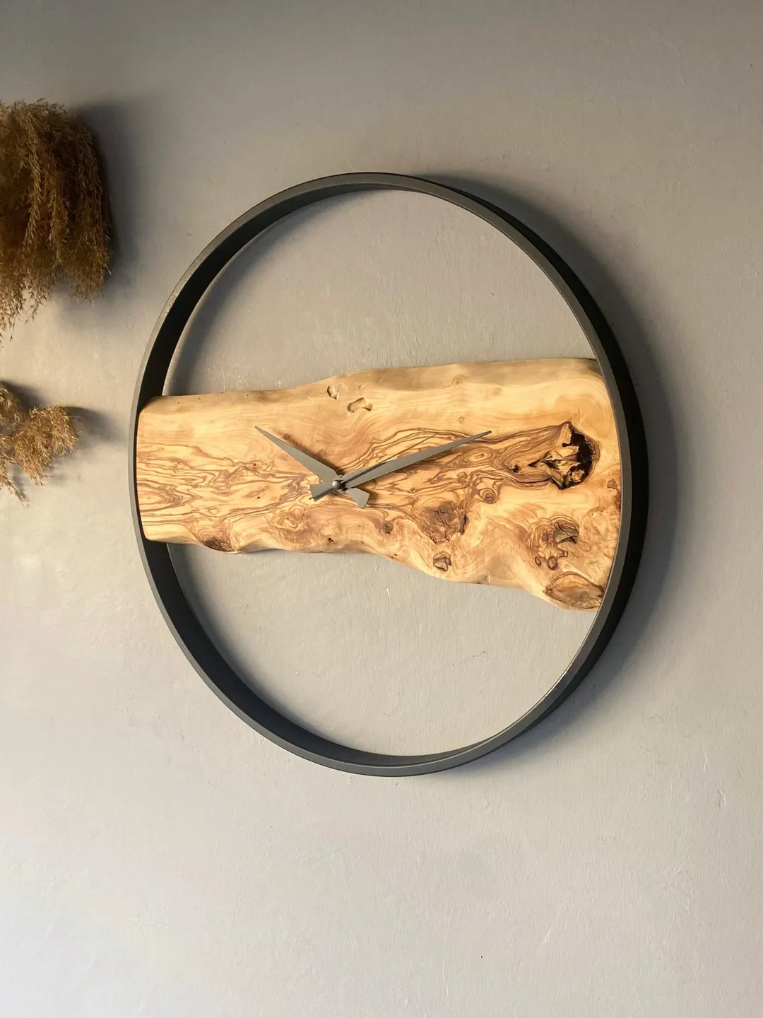Made to Order Olive Wood Wall Clock, Custom Made Wood Wall Clock, Unique Wall Clock, Housewarming Gift First Home