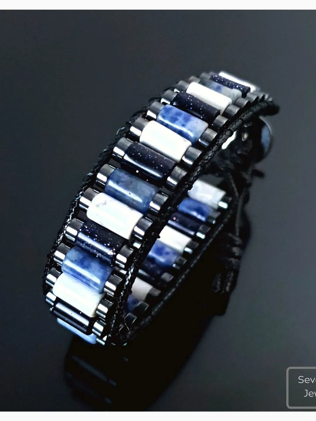 Natural Sodalite, Howlite, Goldstone, Hematite Bracelet, Gifts for Men, Women, Special Design Wristlet, High Quality Beads, Christmas Gifts