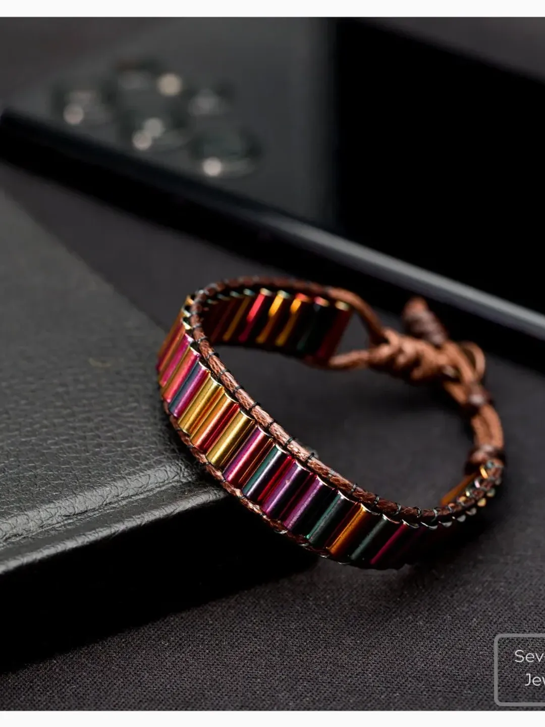 Multicolor Hematite Bracelets, Gemstone Jewellery, Gifts for Men, Women, Special Design Wristlet, Colorful Arm Band, Gifts for Christmas