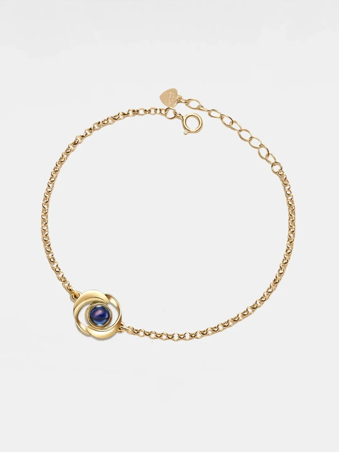 PERIMADE Rose Flower Projection Bracelet • Personalized Picture Inside Bracelet • Sterling Silver Keepsake Jewelry • Trendy Best Friend Gift