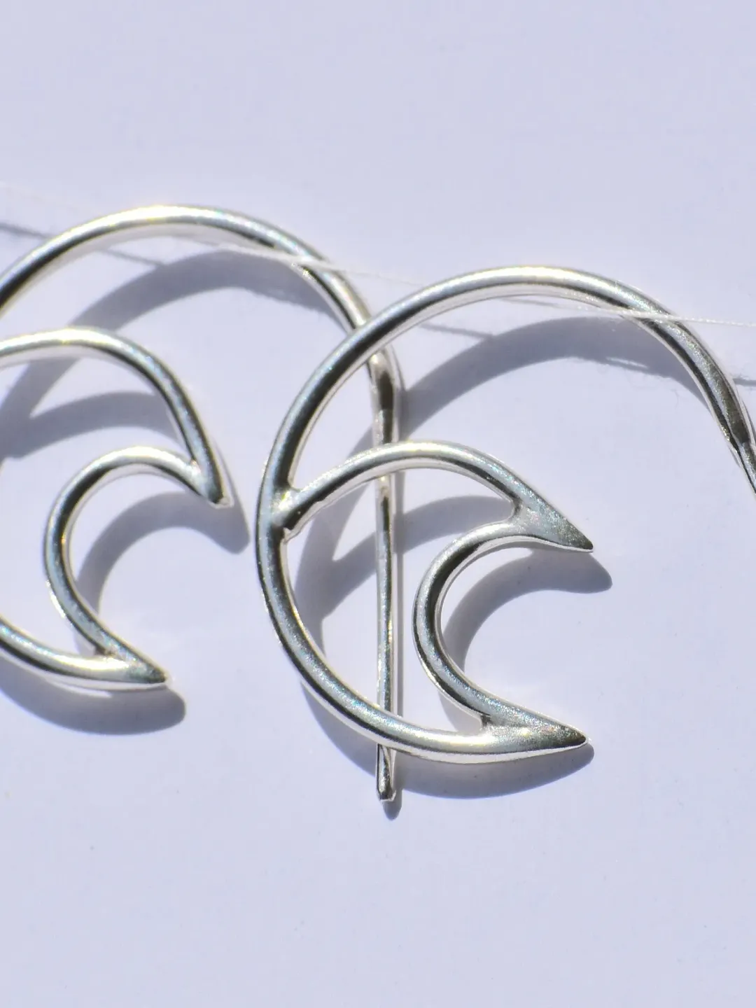 Silver Wave Earrings, Ear Spike Earrings, Handmade Earrings, 925 Sterling Silver Earrings, Surfers Earrings, Boho Earrings, GIft For Women