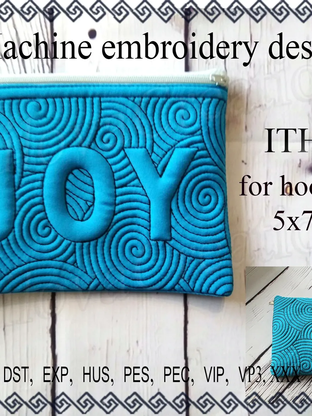 In the hoop bag Joy embroidery designs  ITH projects zipper bag Instant Download