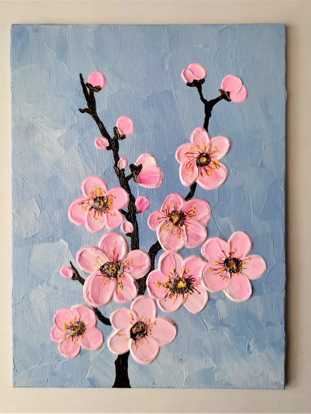 Cherry Blossom Acrylic Painting Sakura Art Wall Decor | Floral Art for ...