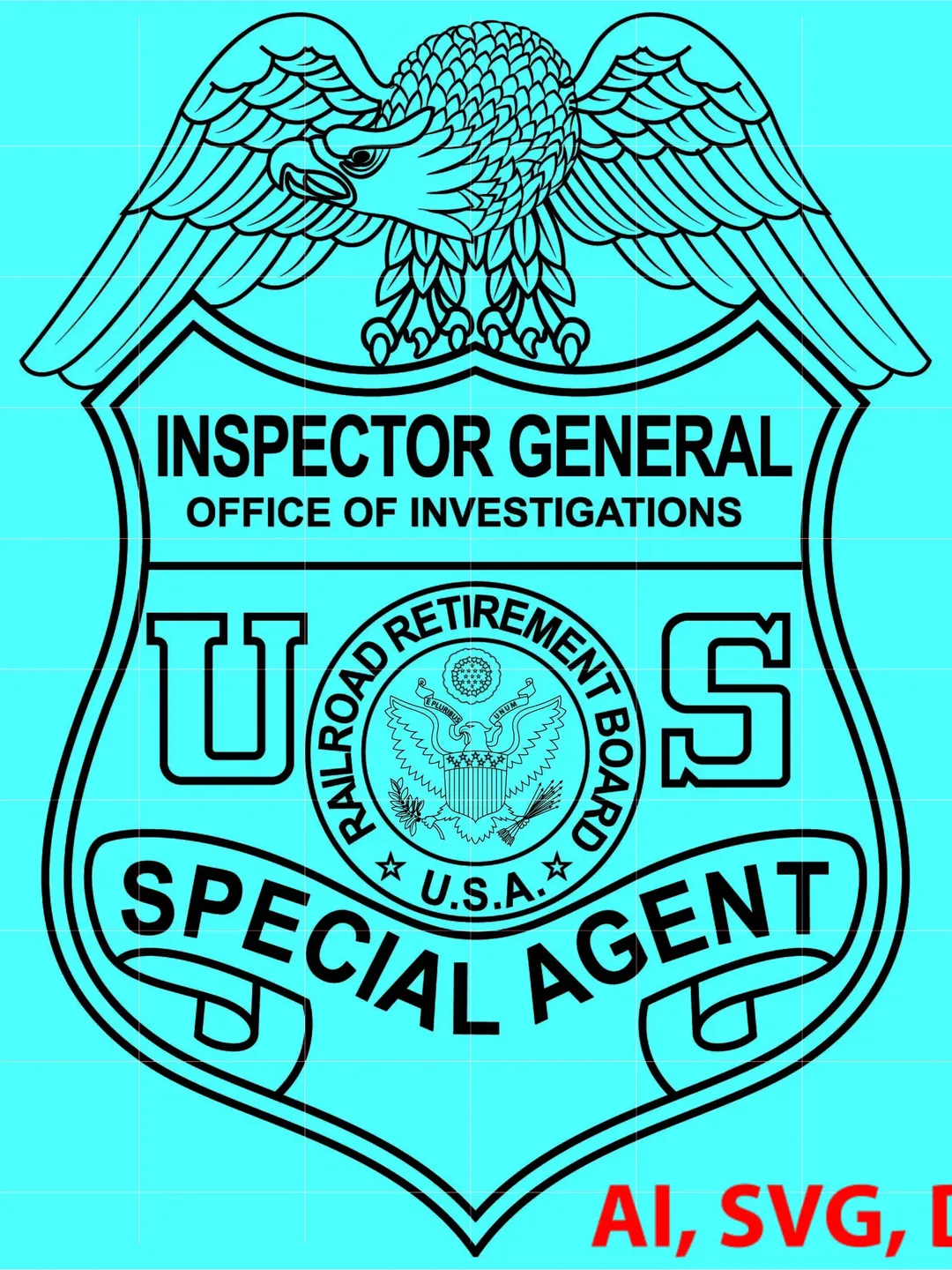 U S A Inspector General Office of Investigations Special Agent Badge ...