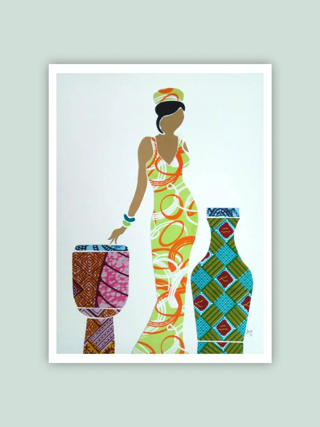 African Art Collage 3 / African Batik / Fabric Collage / Abstract Art ...