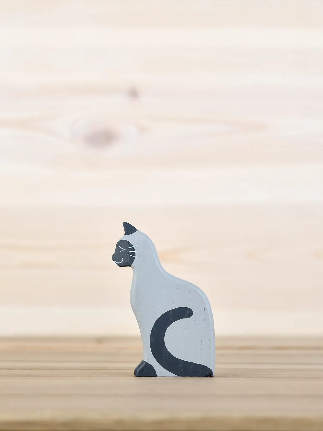 Wooden Toy Cat Figurine Domestic animal Pet