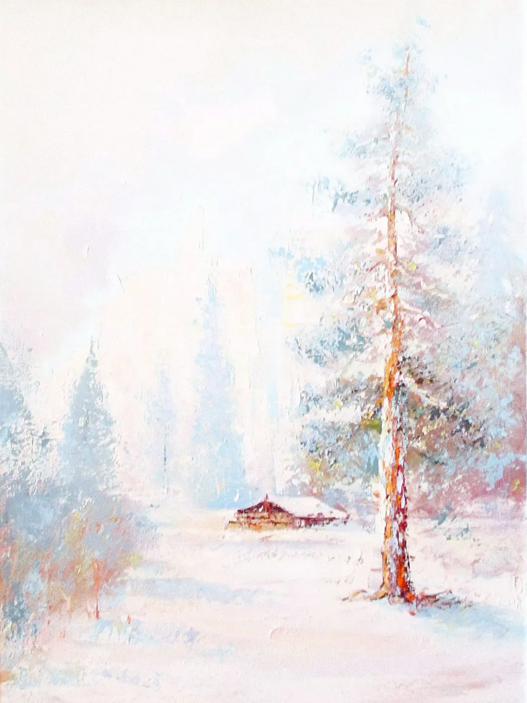 Snow Painting ORIGINAL OIL PAINTING on Canvas, Landscape Painting Original, Glacier National Park Art by "Walperion"