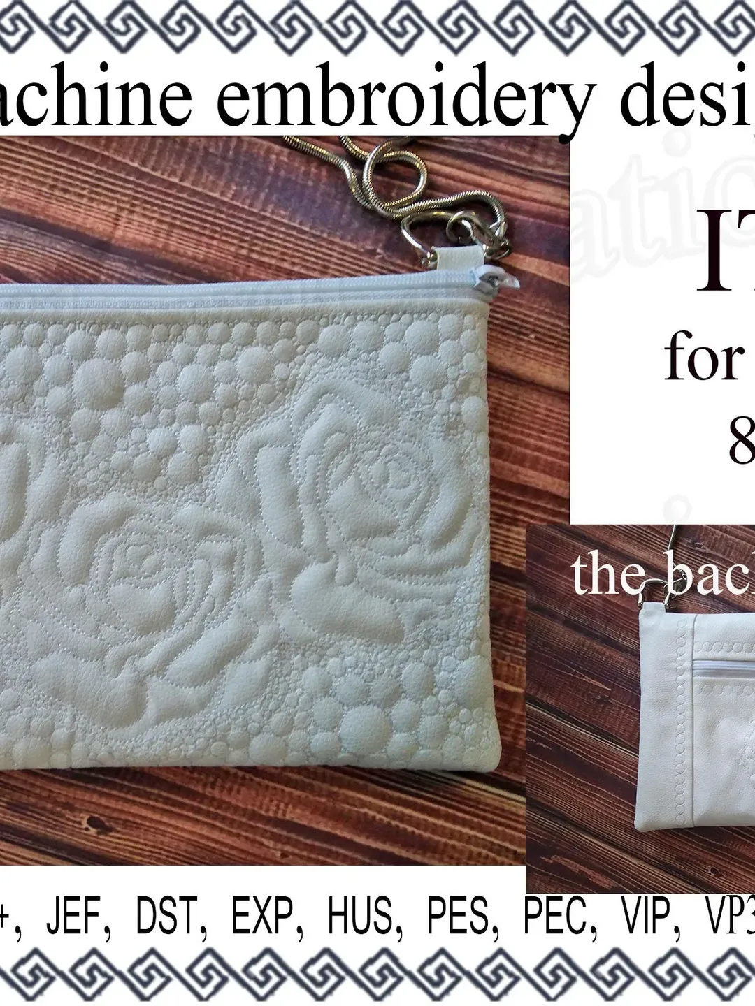 embroidery designs cosmetic bag zippered bag travel zip bag embroidery designs. ITH zippered bag Embroidery Design. File Instant Download