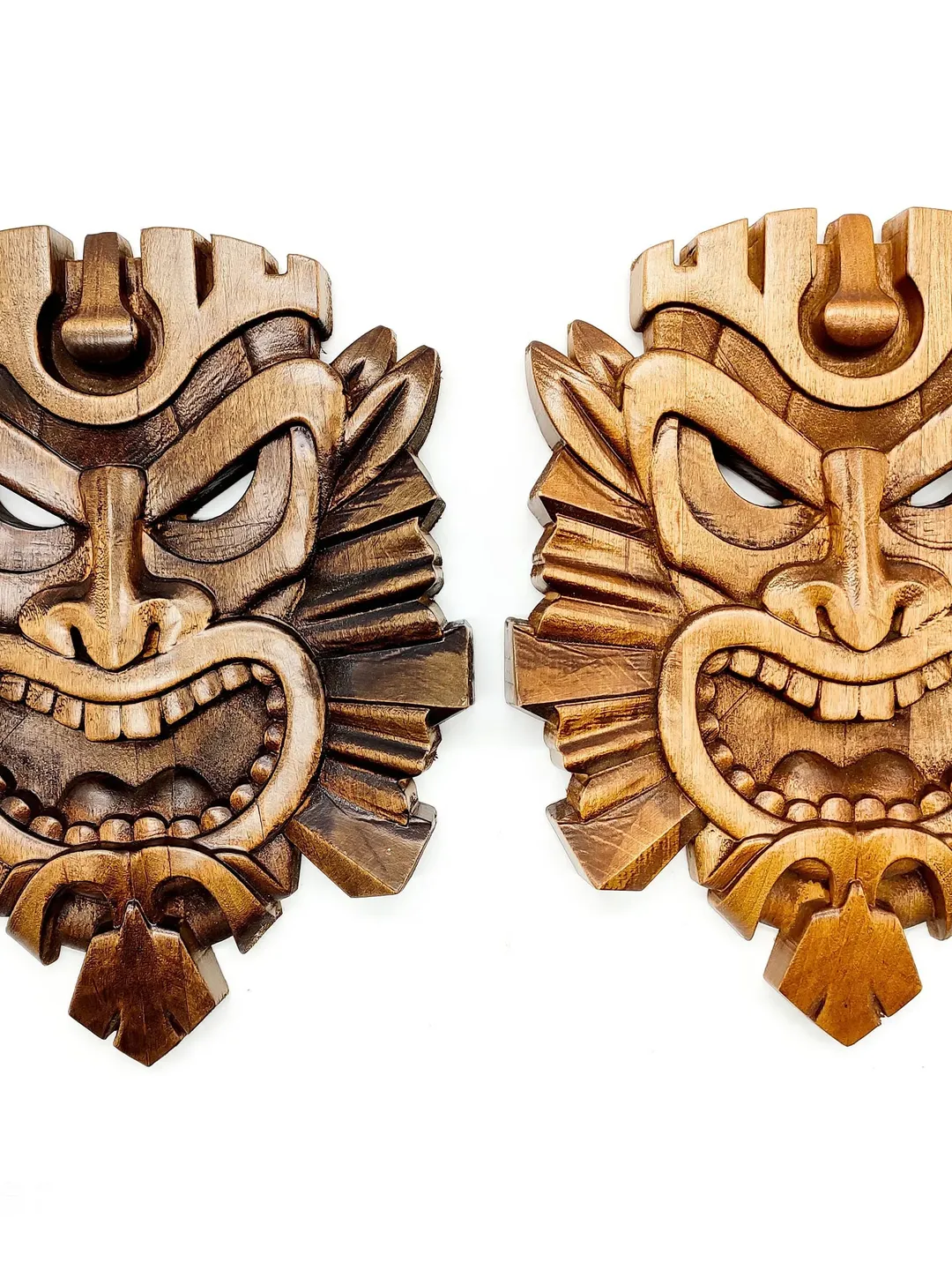 Wood mask wall art, Wood tribal mask, Tiki mask wood, Carved wood mask, African wood mask, Wall decor, Wall panel, Wooden wall panel