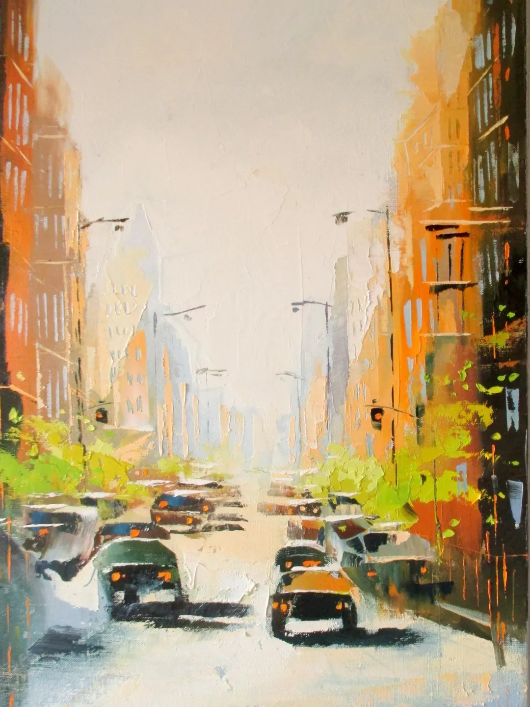 Oil Painting "SUNNY RAIN" Original Oil Painting on Canvas, Modern Oversize Painting by "Walperion Paintings"