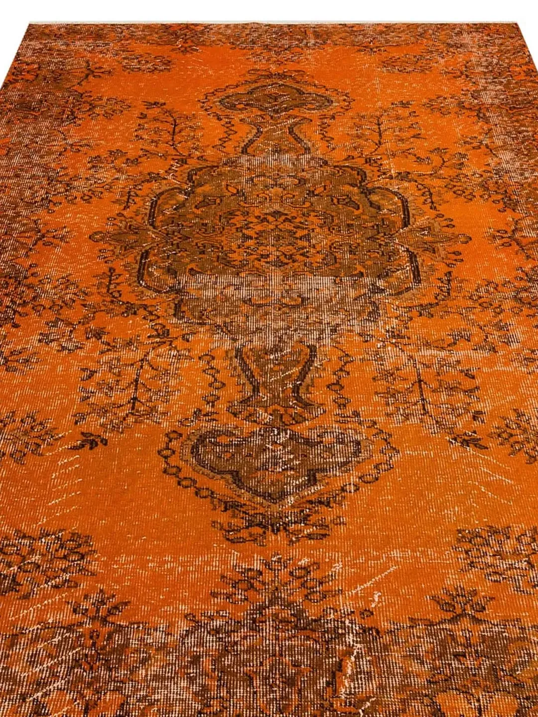 Orange Turkish Rug for living room, Turkish Rug, Oushak carpet, Home decor,  4,8 x7,6 ft
