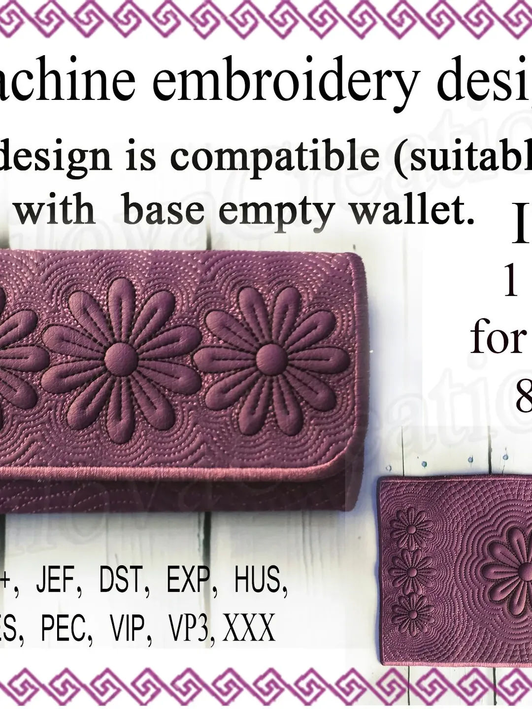 Machine embroidery designs In the Hoop Wallet flower Embroidery design trapunto purse Clutch little bag Case Embroidery Designs ITH