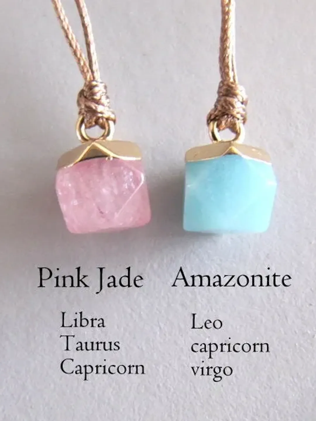 Necklace zodiac natur stone pendant, delica, Adjustable necklaceted necklace natural stone , Mothers day present for women,