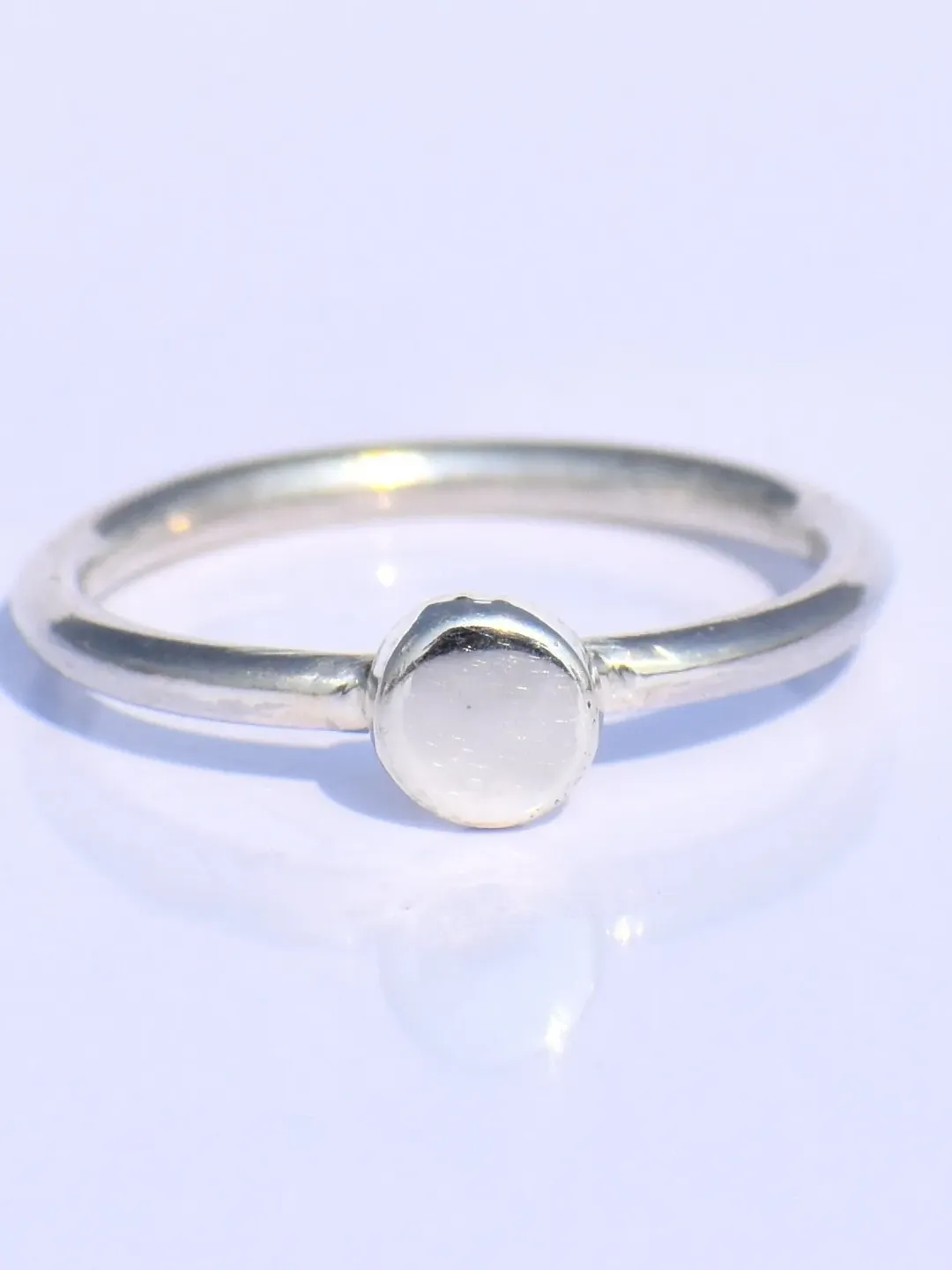 Silver Moon Ring, Silver Circle Ring, 925 Sterling Silver Ring, Handmade Ring, Unisex Ring, Stacking Ring, Silver Dainty Ring, Gift For Her