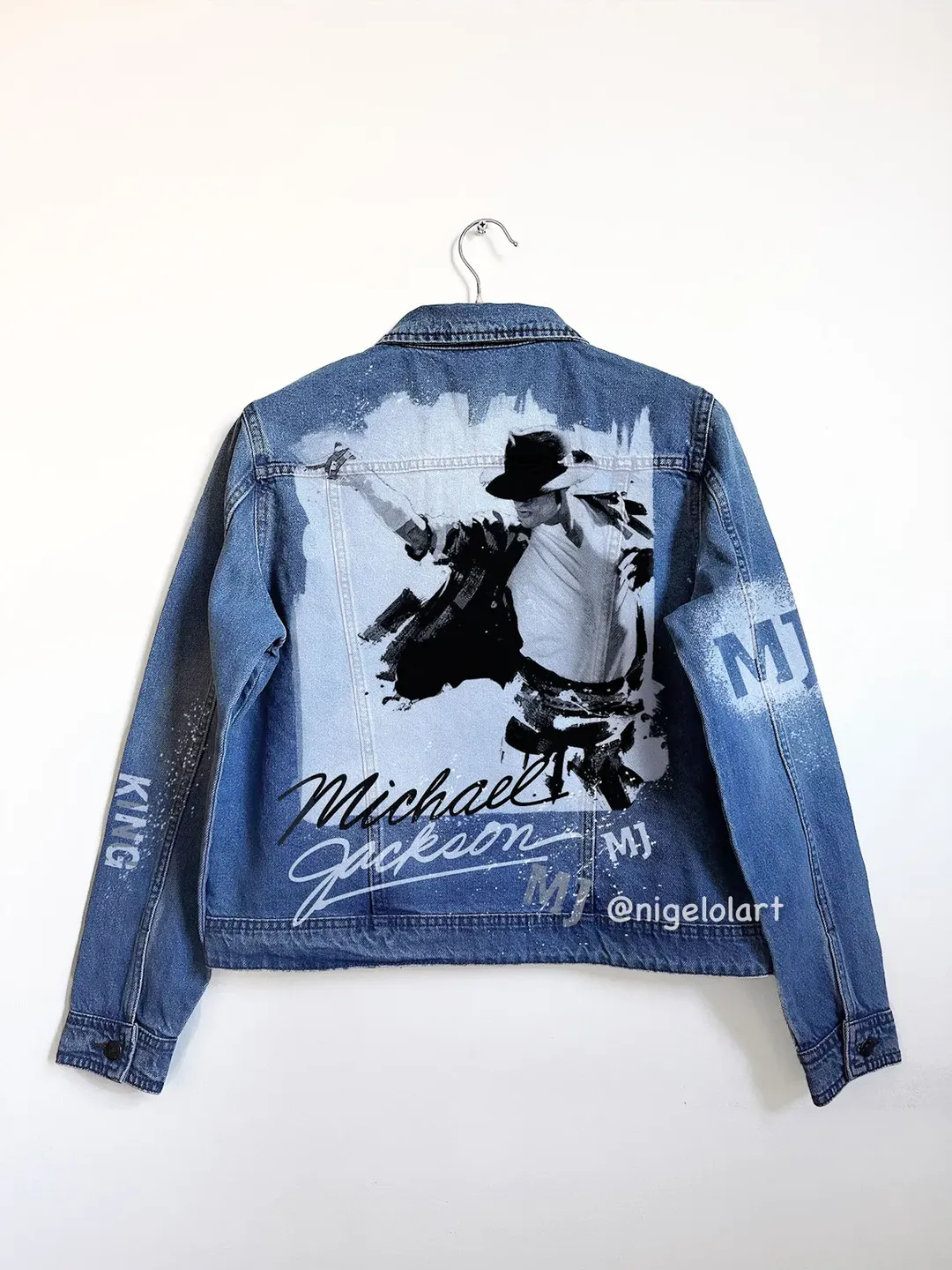 Selena Quintanilla Jean jacket, Pop art jacket, painted denim