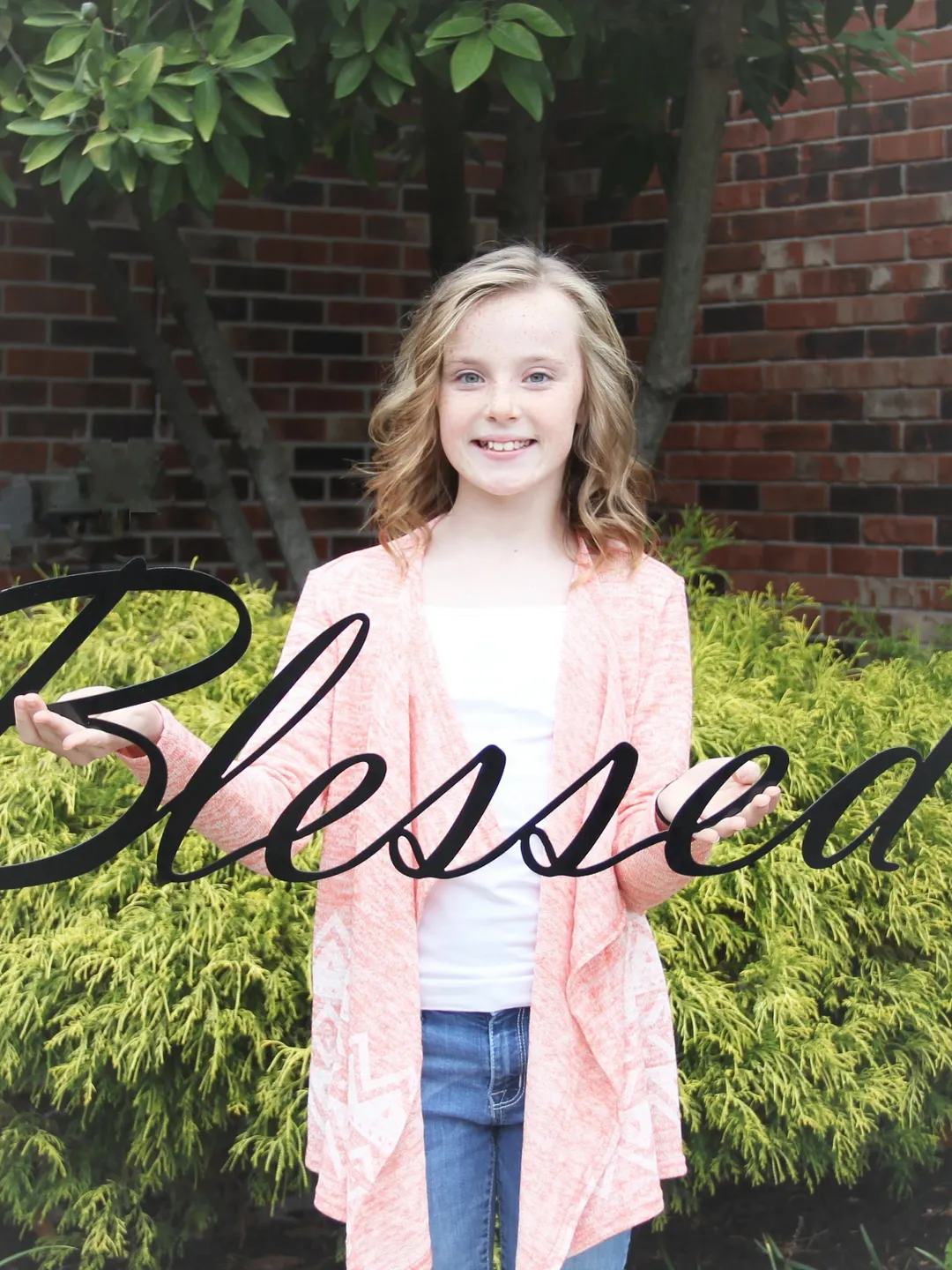 Blessed Metal Wall Decor, Steel Word Sign, Metal Wall Hanging, Farmhouse Decor