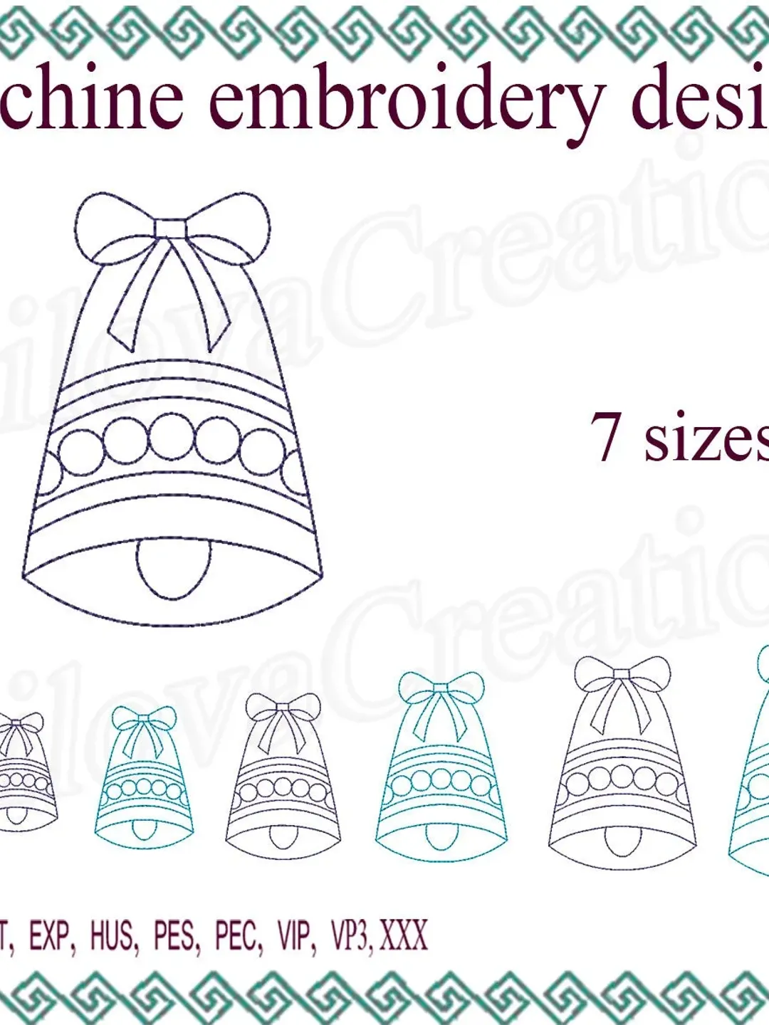 Bell Embroidery designs Mini Bell Machine Embroidery design
