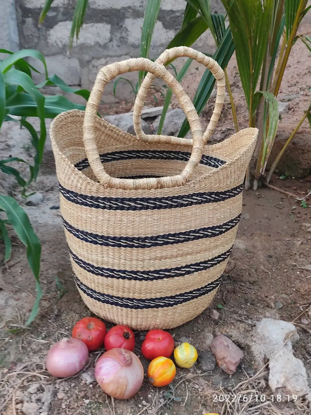 Handmade Basket, Plant Basket, Woven Basket Tote, Large Woven Basket, Food Gift Basket, Antique Baskets, Bolga Basket, Picnic Basket
