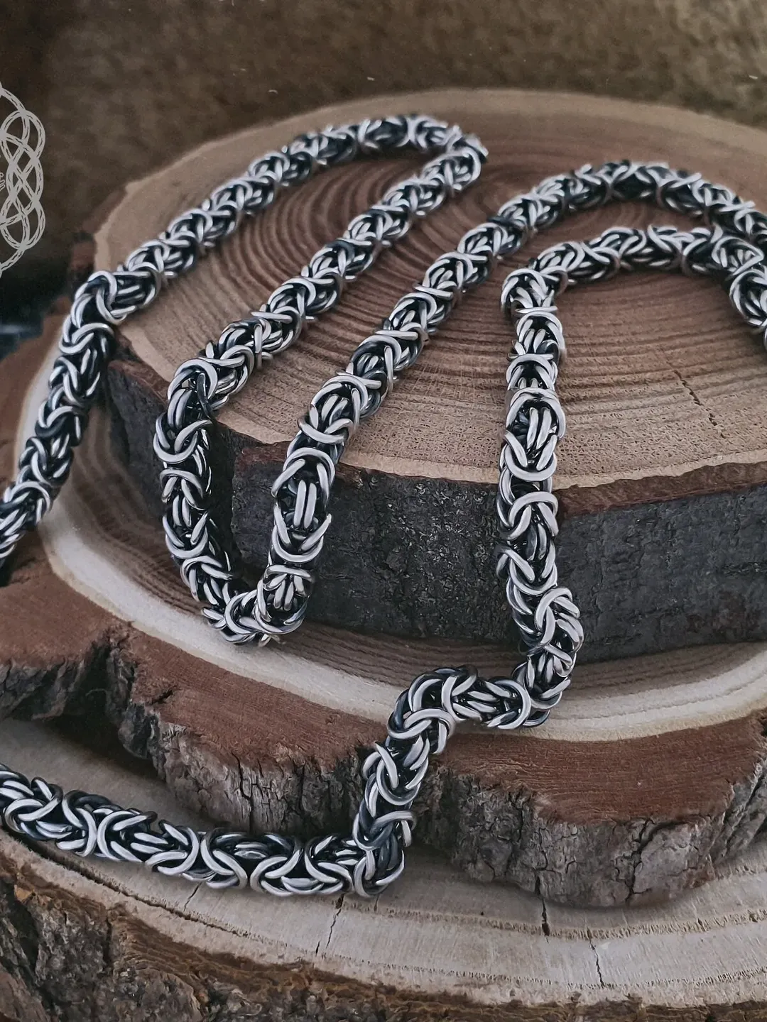 Viking Chain, Sterling Silver Byzantine Chain, Mens Silver Chain, Handmade Viking Necklace, Norse Chain, Viking Jewellery