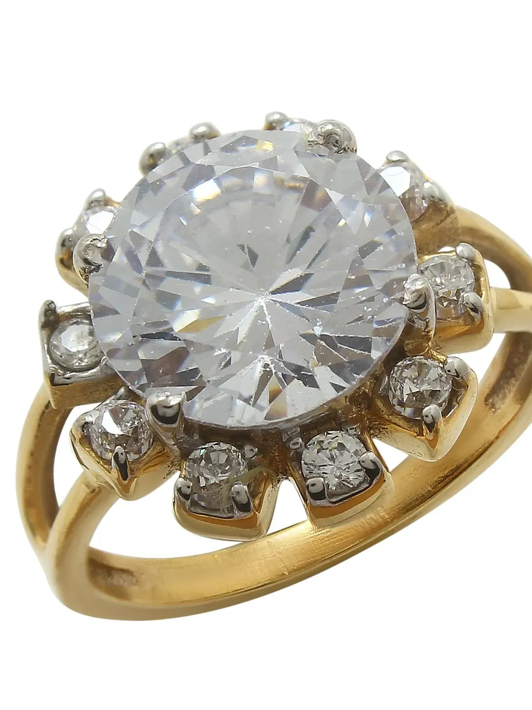 Vintage Engagement Ring, Wedding Ring, Bridal Ring, Sterling Silver Ring, Cubic Zirconia Ring, Women Ring, Cluster Ring, Promise Ring