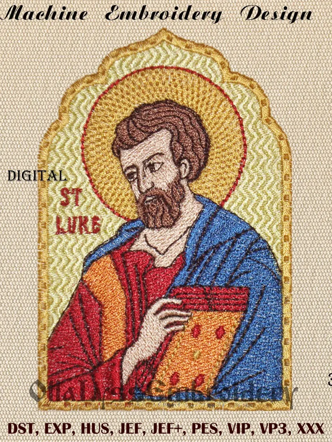 Saint Luke the Evangelist machine embroidery design