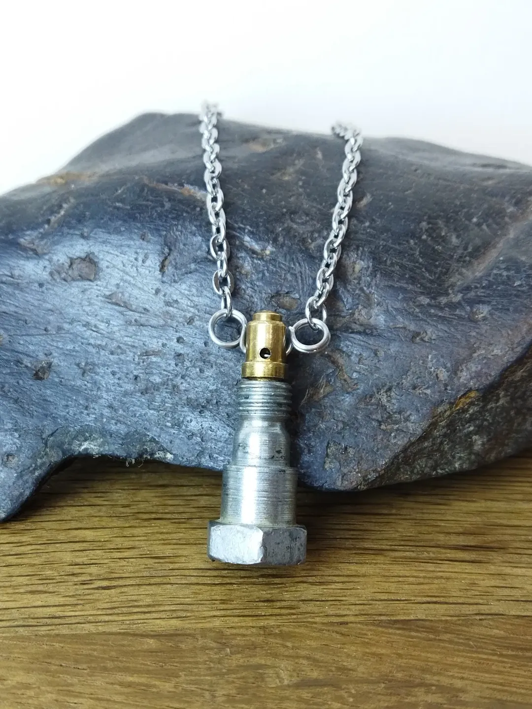 Grunge necklace recycled Dystopian necklace for men Geek chic necklace