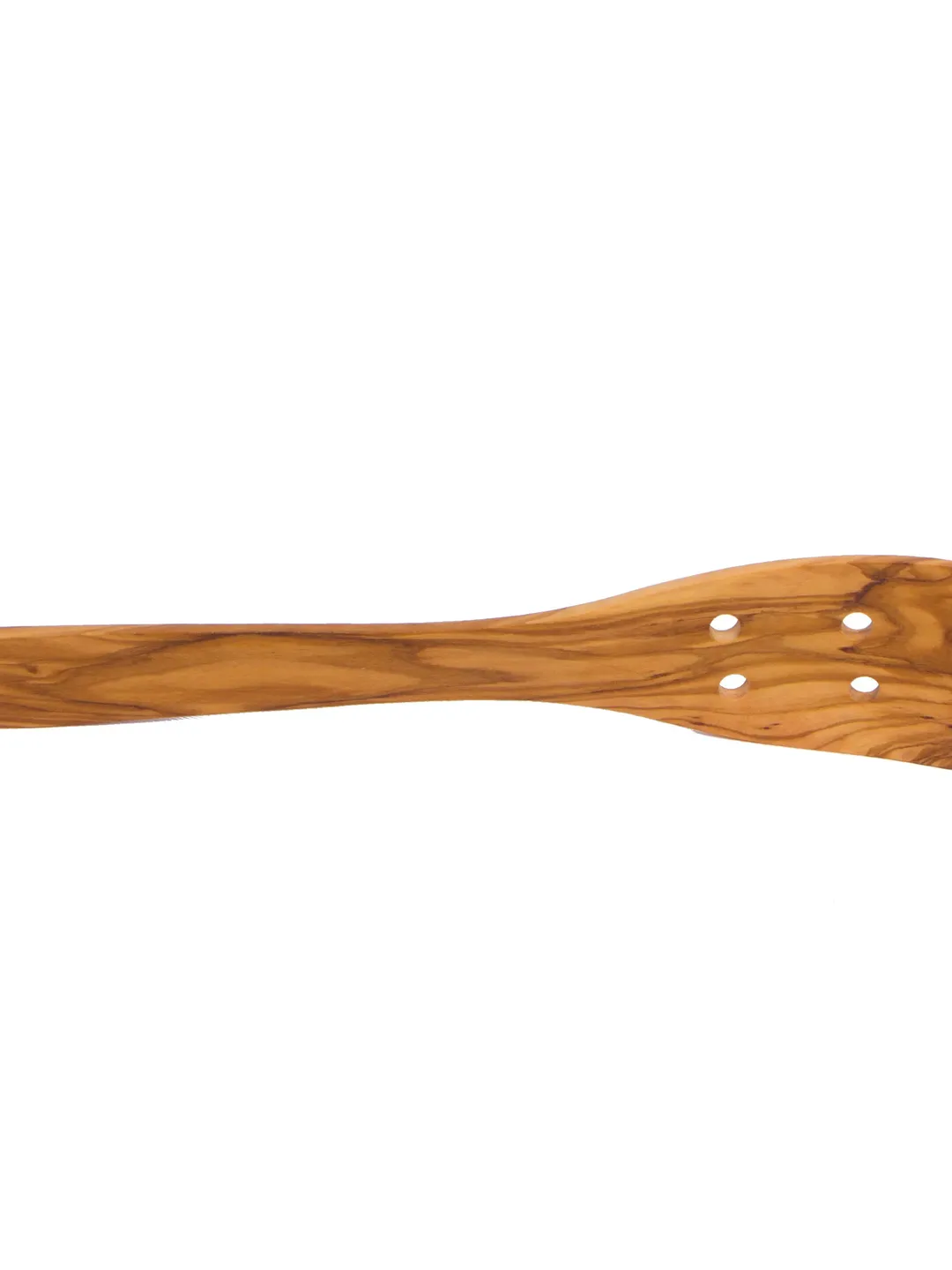 Olive Wood Handcrafted Curved Pierced Spatula with 6 holes -  30 cm / 11.81" - AKwood - wooden spatula with holes - mother gift