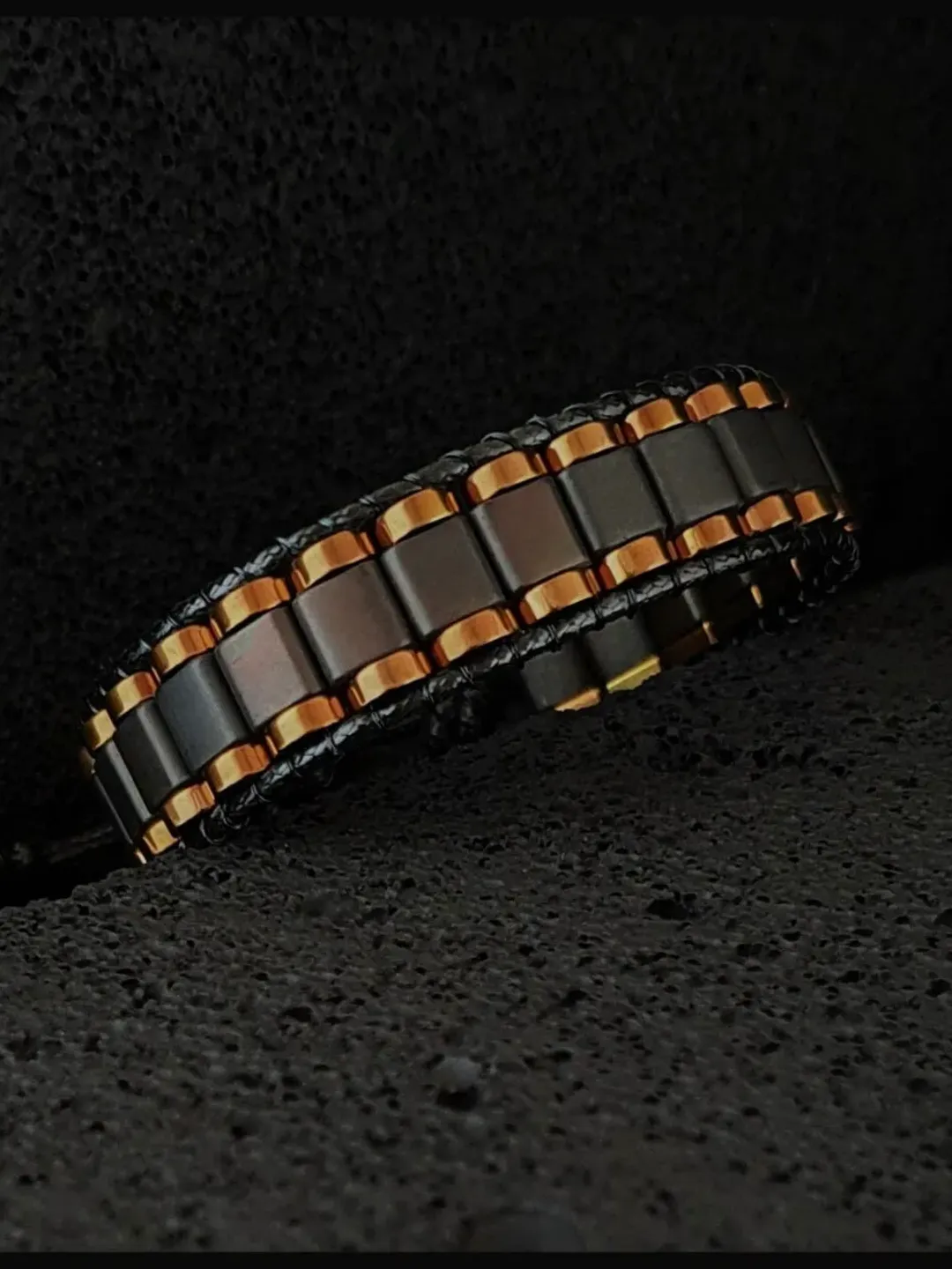 Copper and Matte Black Hematite Bracelet, Gemstone Beads, Copper Wristlet, Mens Gift, Chic Design Jewelry, Grooms Gifts, Classy Wristlet