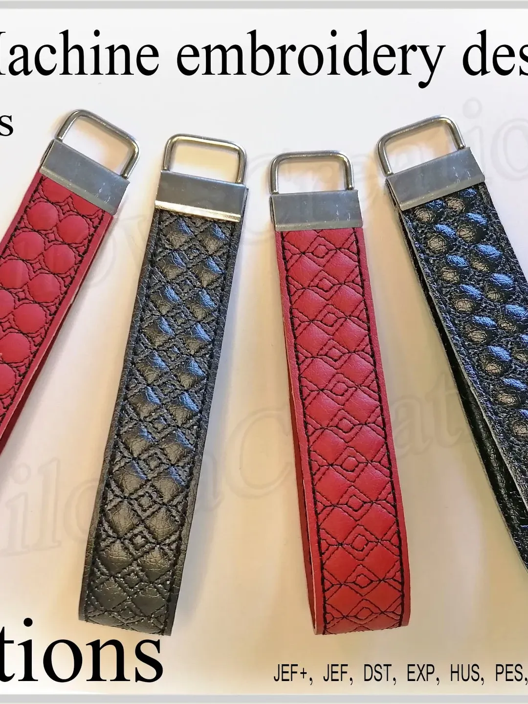 In the hoop wristlet Embroidery designs for hoop 6x10 8x11 8x12 ITH Key Chain Wrist Straps