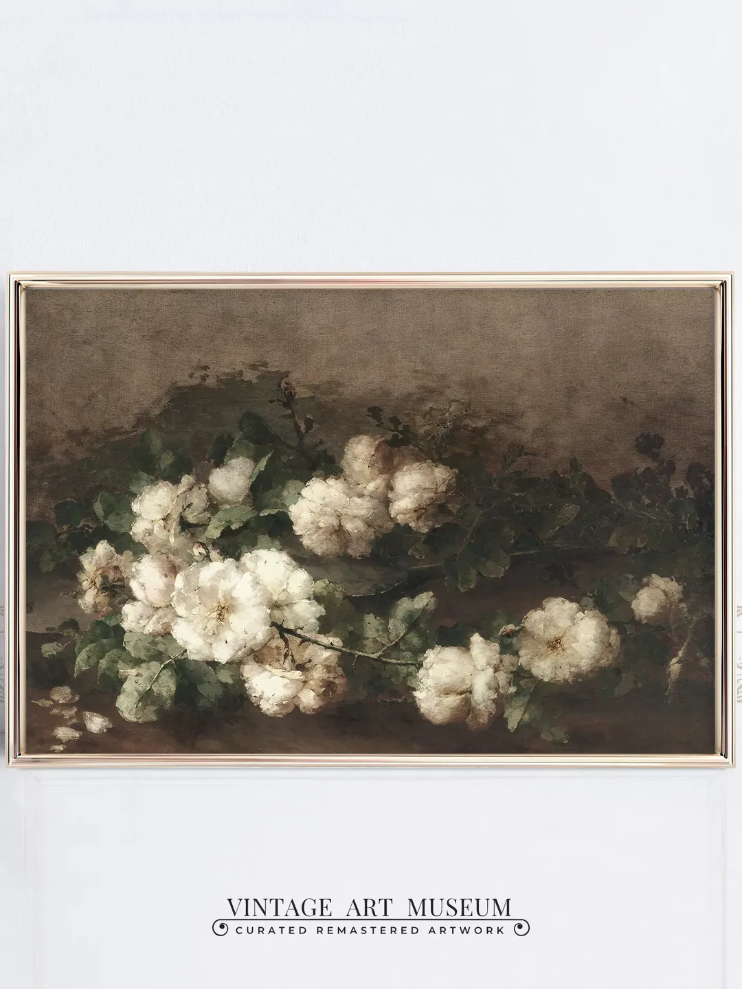 Dark Vintage Pink Peonies Art Print, Moody Floral Still Life Oil ...