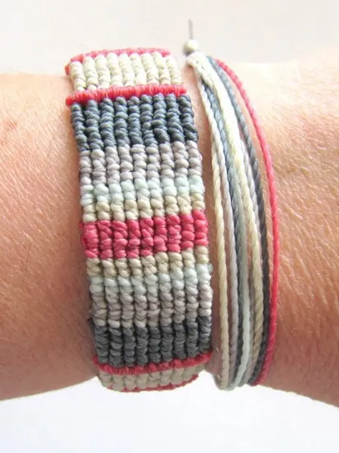 Set 2xMacrame bracelets, knot bracelet, hippie bracelet, boho bracelet, macrame jewelry, women bracelet, unisex bracelet, gift