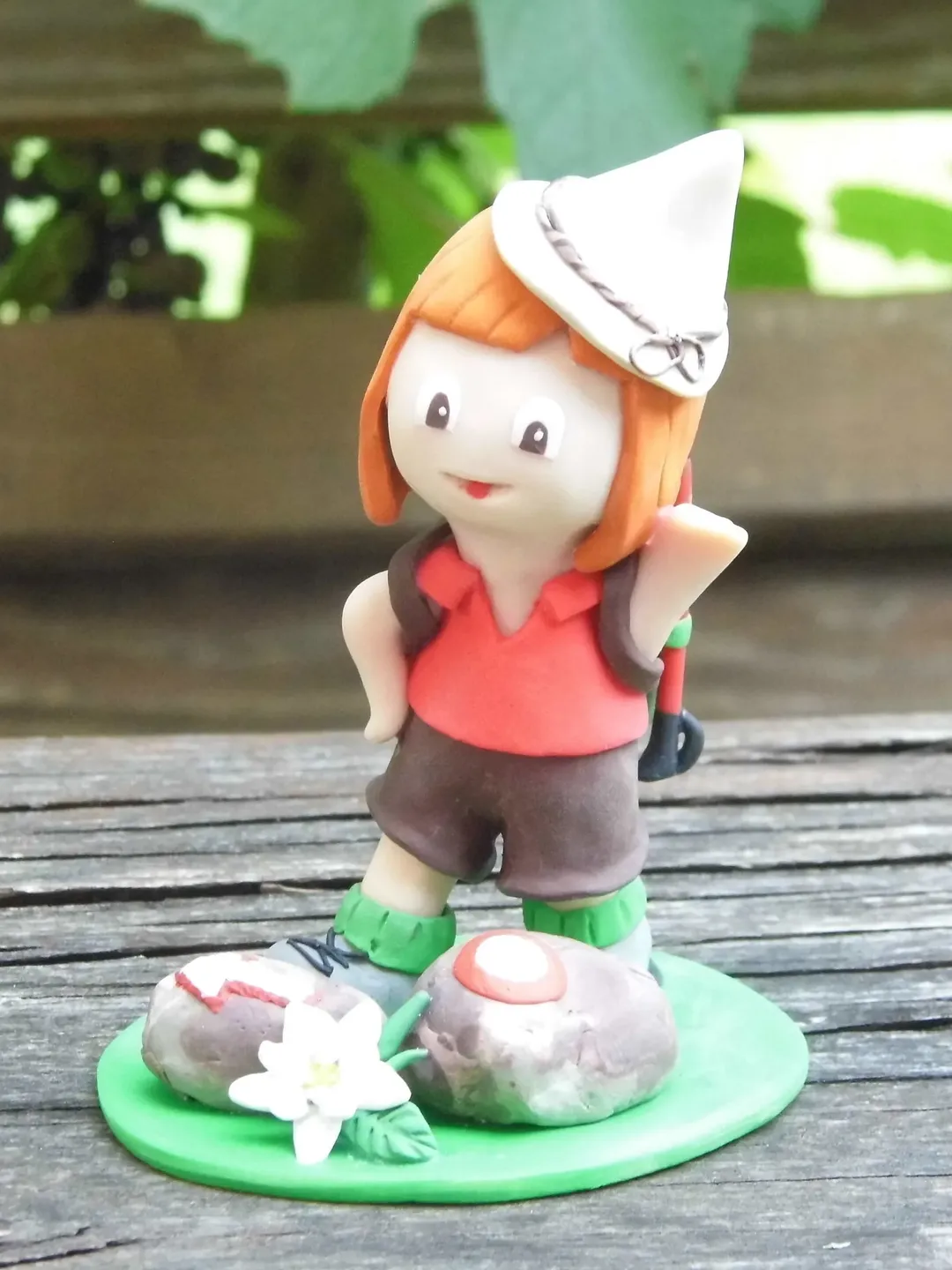 Hiker Birthday Cake Topper Figurine, Birthday Cake Topper Hiker, Polymer Clay Cake Topper for Birthday Personalized Hiker Cake Topper gift