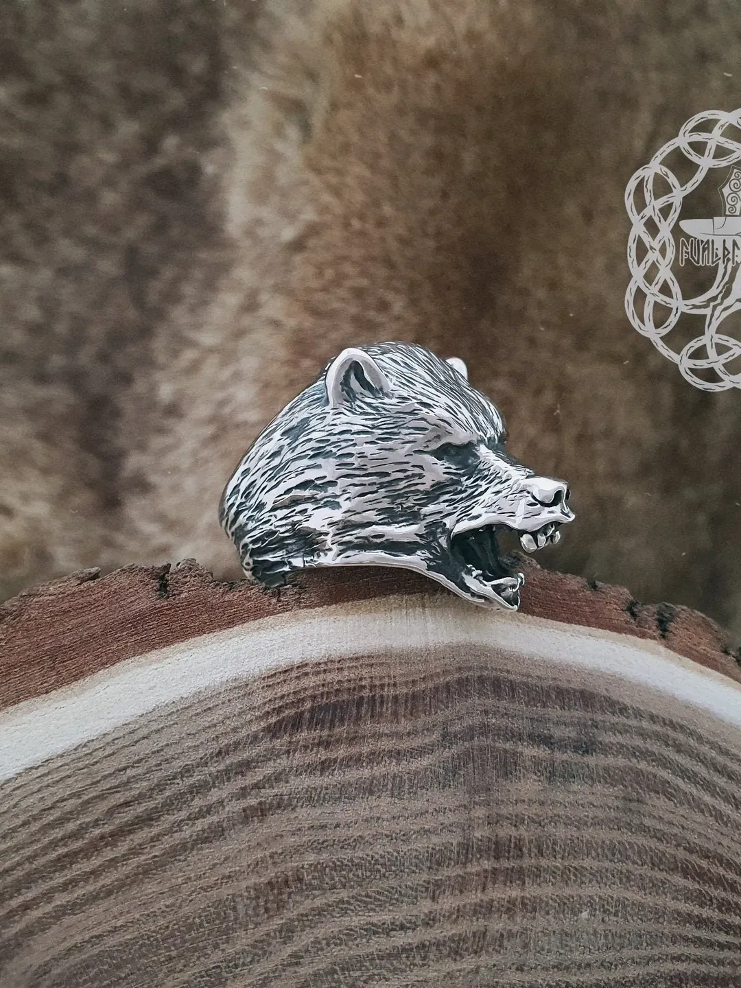 Grizzly ring, Bear Ring, Sterling Silver Bear Ring, Bear Head Ring, Grizzly bear ring, Animal Jewelry, Animal Ring, Biker Ring