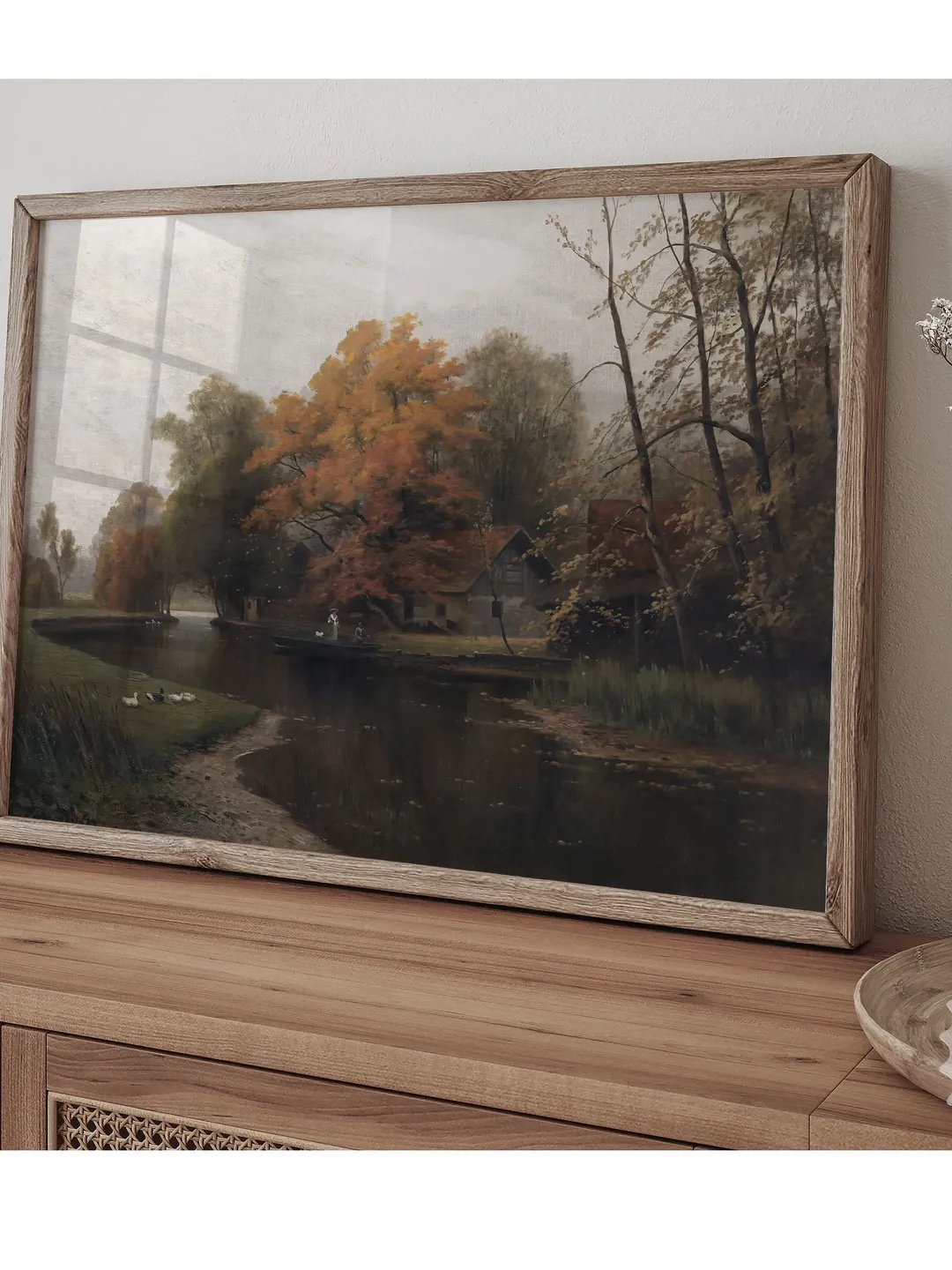 Vintage Autumn Landscape Oil Painting, Printable Wall Art, Country Fall ...