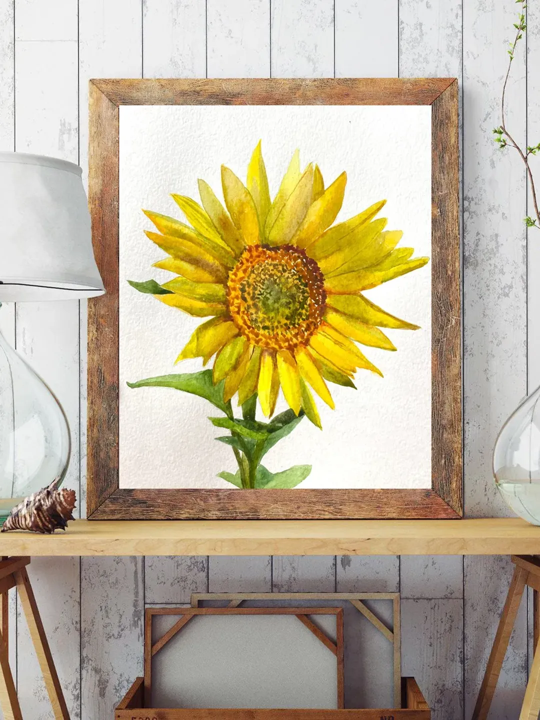Sunflower - Wall Art, Hanging Picture,Home Decor,flower painting,watercolor art