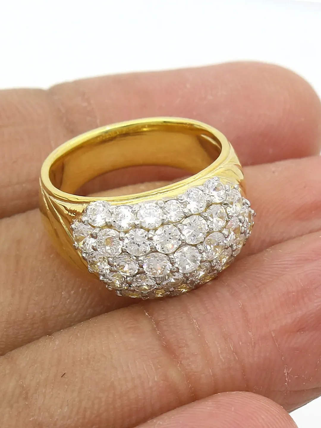 CZ Ring, 925 Sterling Silver Ring, Engagement Ring, Cluster Ring, Cocktail Ring, Gift For Him/Her, Thick Band Ring, Everyday Wear