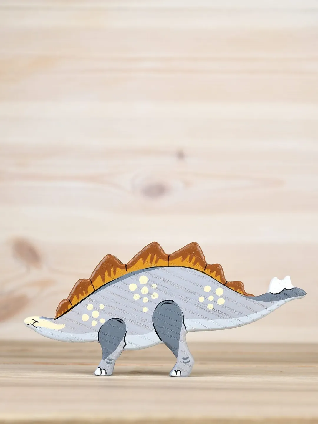 Wooden Stegosaur toy Dinosaur figures Pre-historic animals