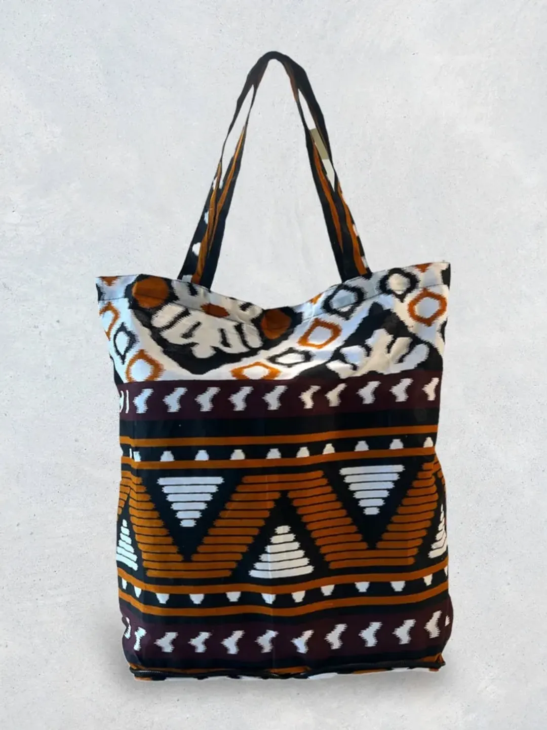 Foldable Shopping Tote | Foldable Grocery  Bag | Batik Grocery Bag | Ikat Cotton Tote
