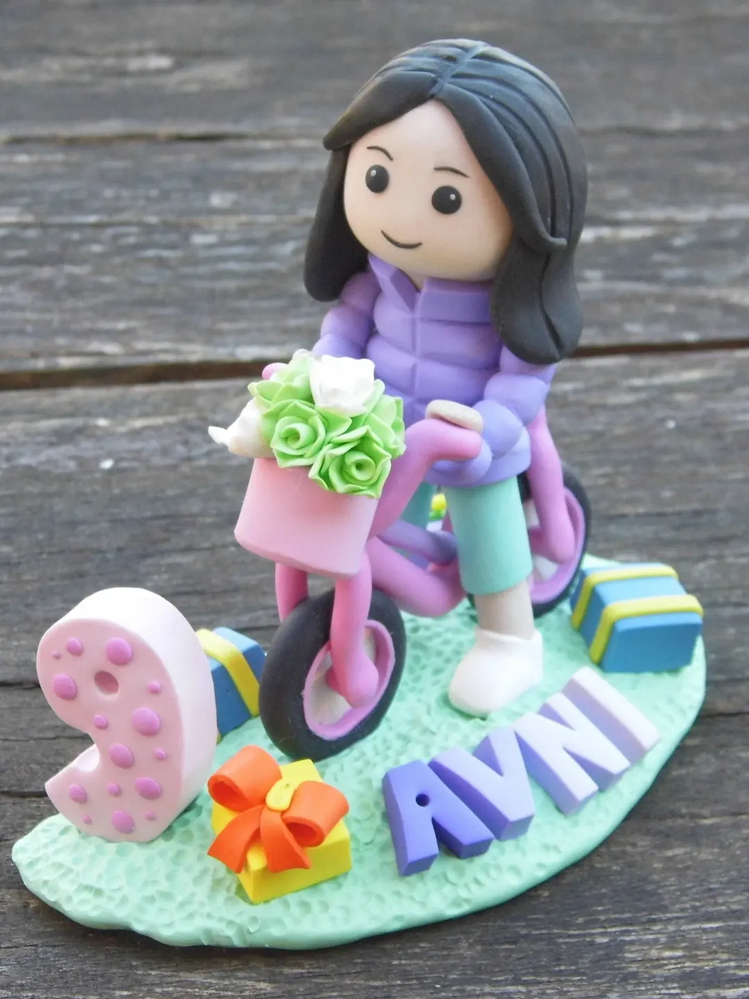 Personalized Birthday Cake Topper Figurine, Birthday Cake Topper Girl, Keepsake Cake Topper Birthday Custom Girl Cake Topper Birthday Gift