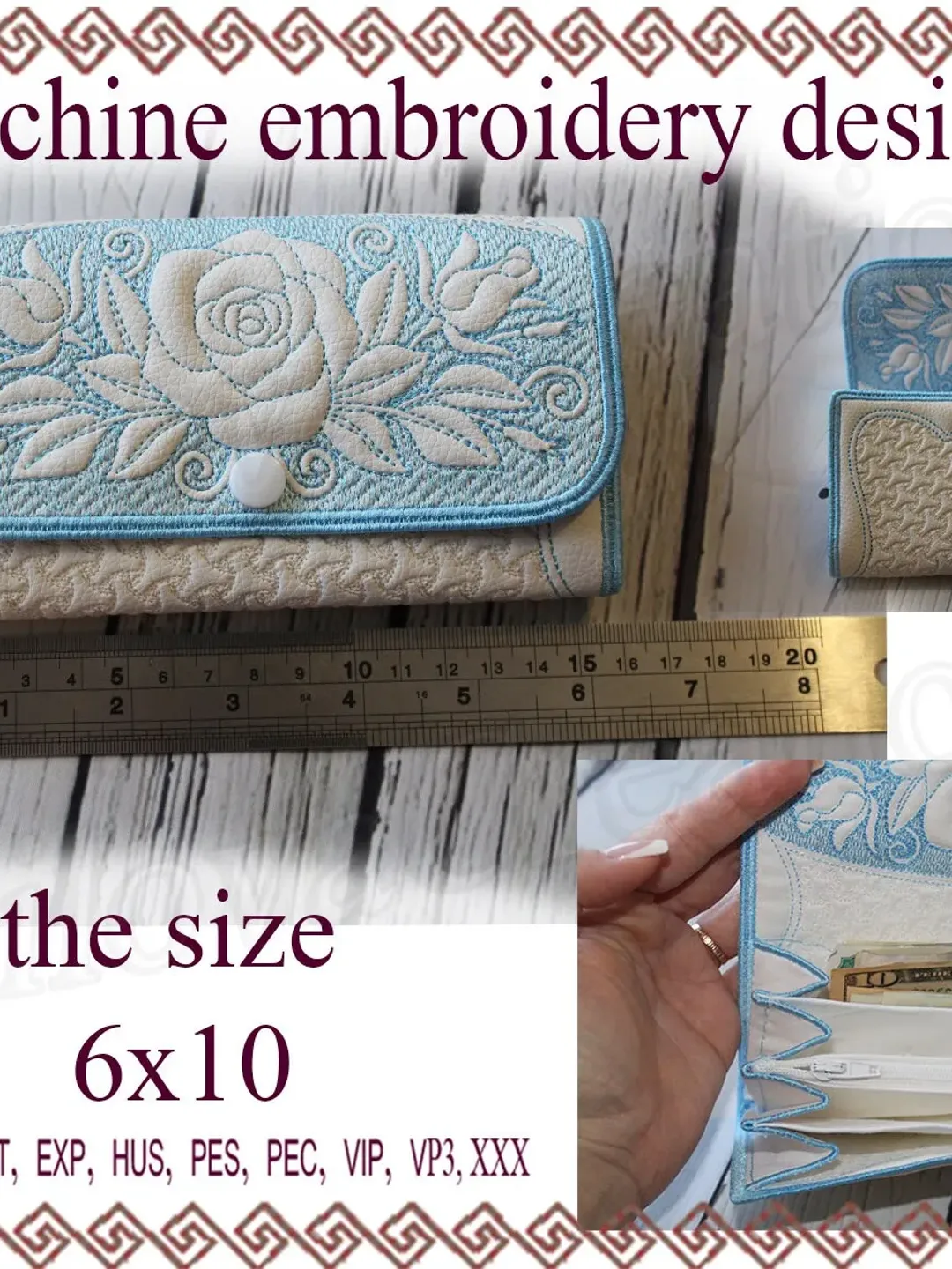 Wallet Machine embroidery designs. In the Hoop purse, phone case, Clutch little bag embroidery designs. trapunto Case Embroidery Design