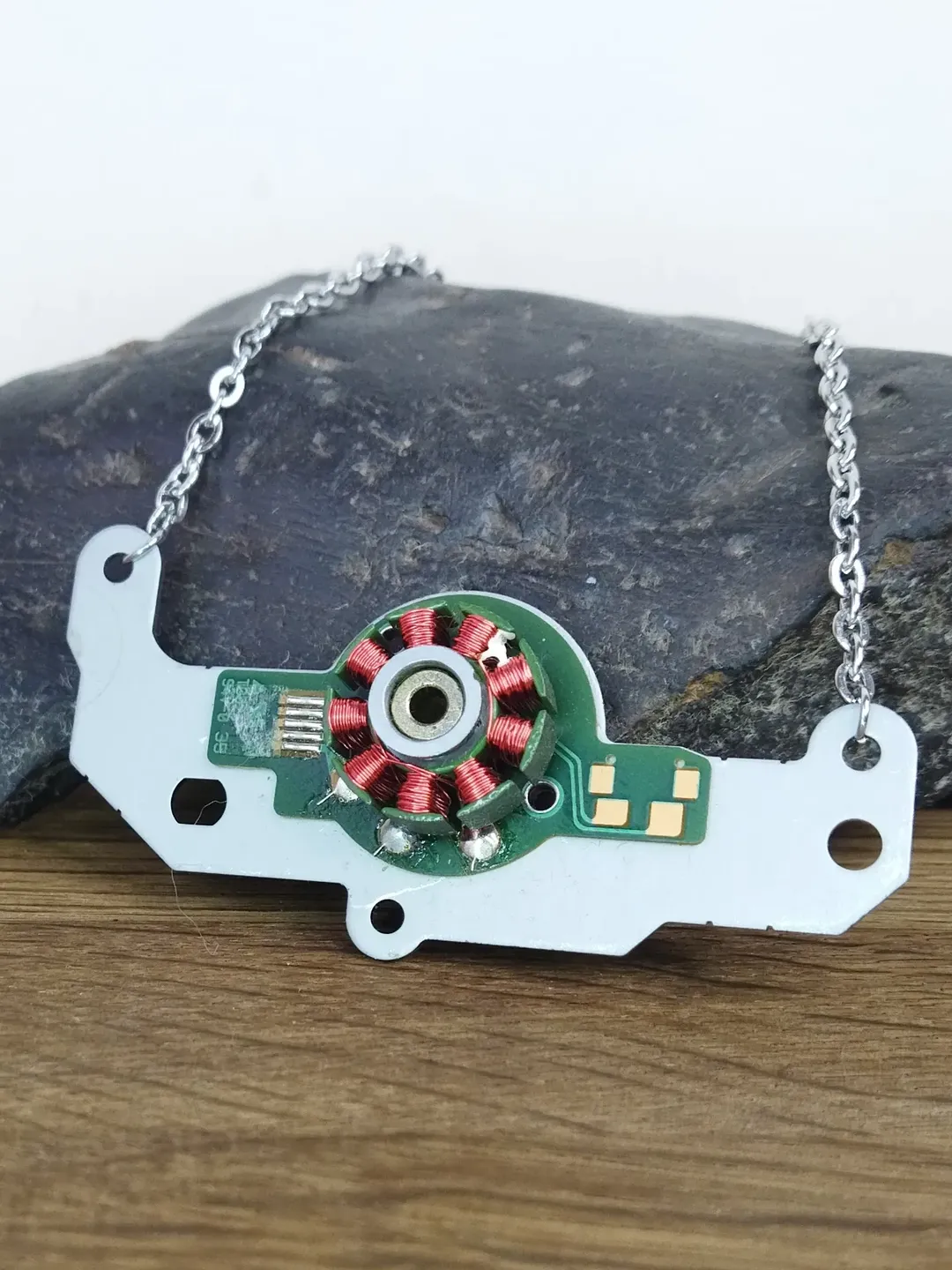 Cyberpunk necklace recycled Electronics pendant for men Tech geek gifts