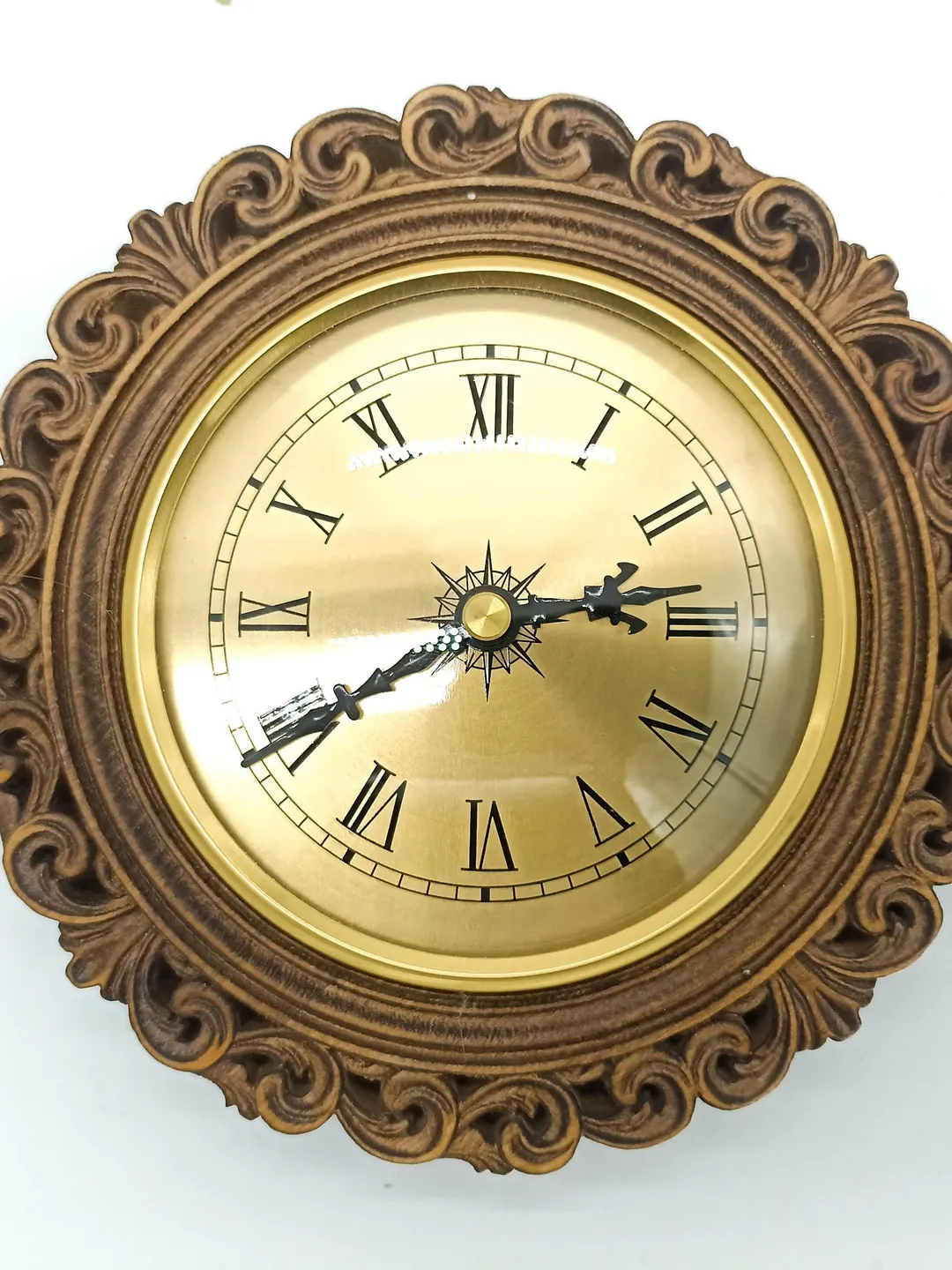 Small wooden clock, wall clock, Rustic wall clock, Wooden wall clock, Wooden Carver Panel, Wooden wall decor, carved wood wall art