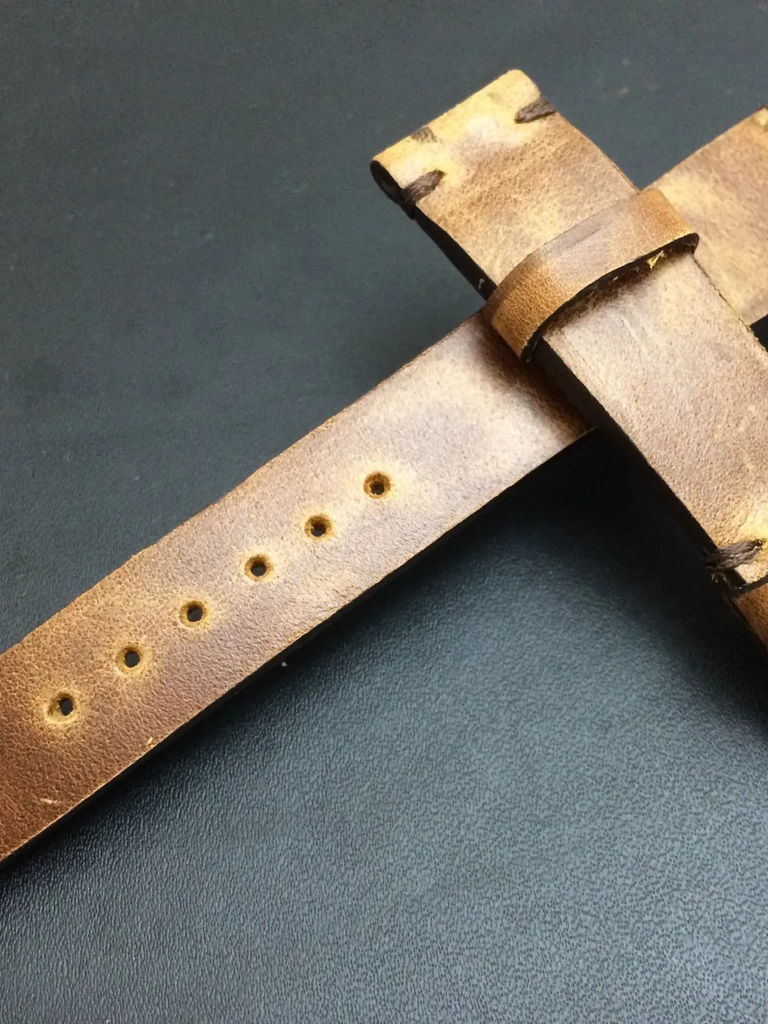 Brown Genuine Leather Watch Strap 20mm 19mm, Mens Wristwatch Band, Personalized Uhrenarmband Father's Day Gift Idea, Custom Leather Bracelet