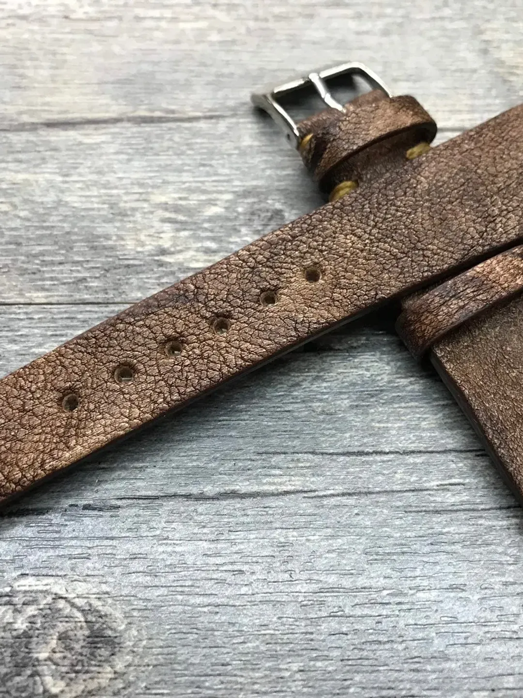 Mens Watch Band Leather, Brown Leather Watch Band Engraved, Watch Strap 20mm, Handmade Leather Watch Band, Valentines Day Gift for Husband